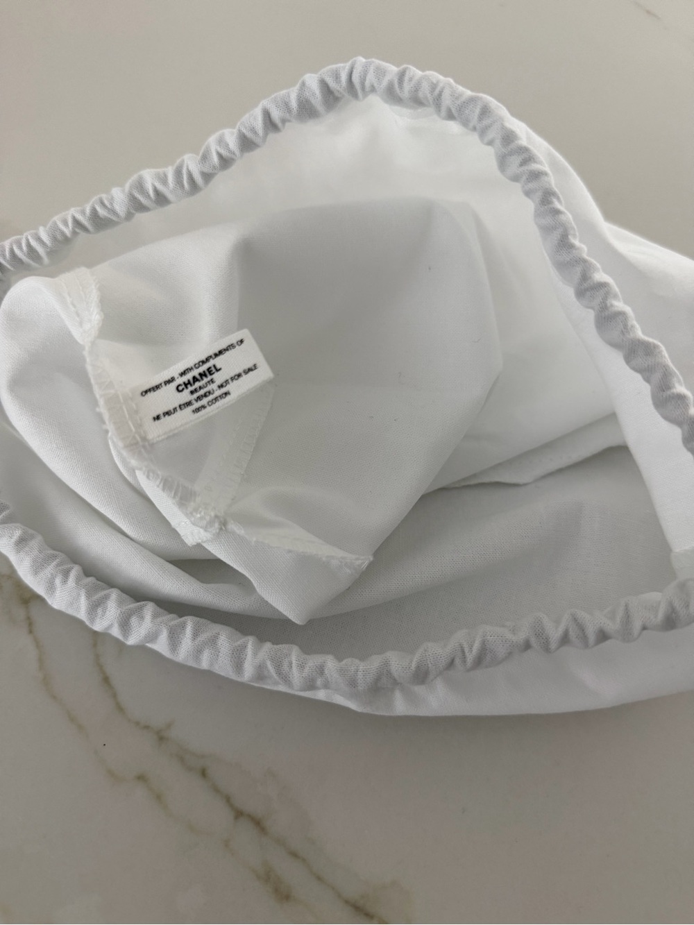 CHANEL White Drawstring Pouch with Branded Ribbon - Picture 3 of 5